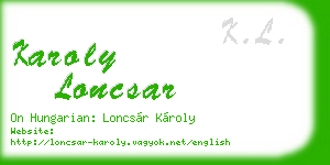 karoly loncsar business card